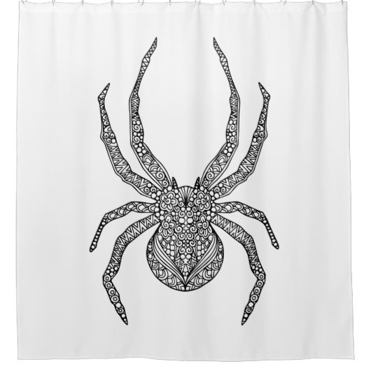 Spinnen-Gekritzel Duschvorhang (Vorderseite)
