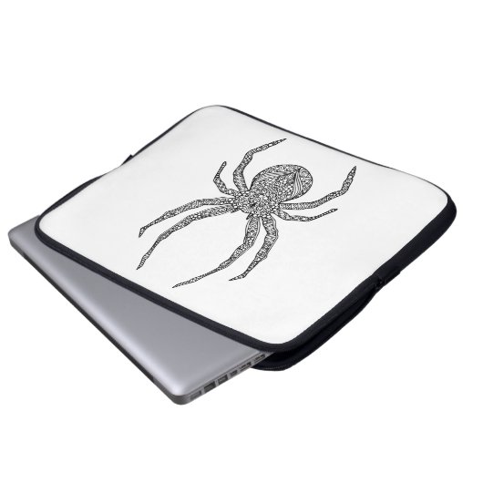 Spinnen-Gekritzel Laptopschutzhülle (Vorne Knopf)