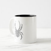 Spinnen-Gekritzel Zweifarbige Tasse (Vorderseite Links)