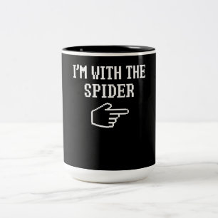 Spinnen-Geschenk Ich bin mit dem Spinnen-Kostüm Zweifarbige Tasse