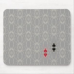 Spinnen - Ghost Grau und Bone White Throw Kissen Mousepad