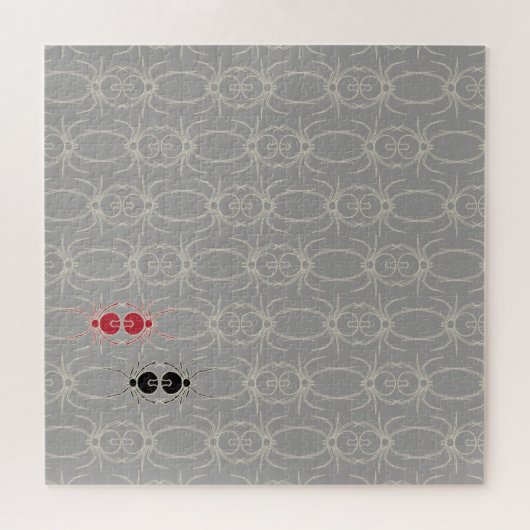 Spinnen - Ghost Grau und Knochen Weiß Puzzle (Horizontal)