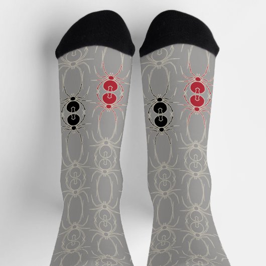 Spinnen - Ghost Grau und Knochen Weiß Socken (Oben)