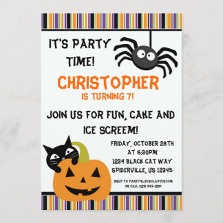Spinnen-Halloween-Geburtstags-Party der schwarzen Einladung