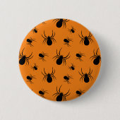 Spinnen Halloween Muster Schwarz und Orange Button (Vorderseite)