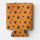 Spinnen Halloween Muster Schwarz und Orange Dosenkühler (Vorderseite)