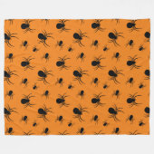 Spinnen Halloween Muster Schwarz und Orange Fleecedecke (Vorderseite (Horizontal))