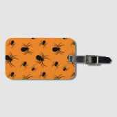 Spinnen Halloween Muster Schwarz und Orange Gepäckanhänger (Vorderseite (Horizontal))