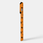 Spinnen Halloween Muster Schwarz und Orange iPhone Hülle (Linke Seite)