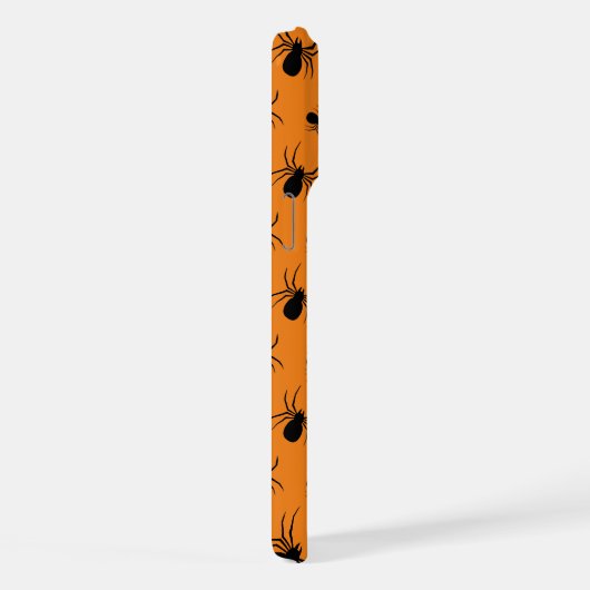 Spinnen Halloween Muster Schwarz und Orange iPhone Hülle (Rechte Seite)