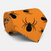 Spinnen Halloween Muster Schwarz und Orange Krawatte (Gerollt)