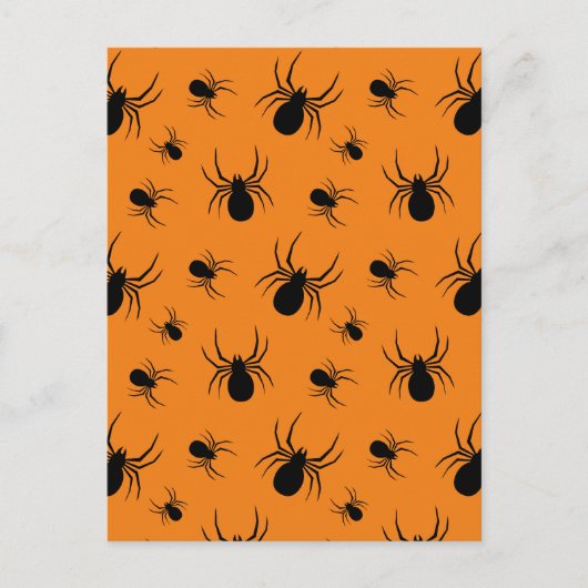 Spinnen Halloween Muster Schwarz und Orange Postkarte (Vorderseite)