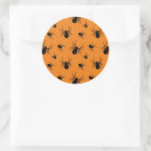 Spinnen Halloween Muster Schwarz und Orange Runder Aufkleber (Tasche)