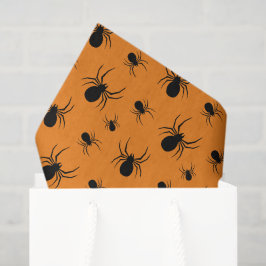 Spinnen Halloween Muster Schwarz und Orange Seidenpapier