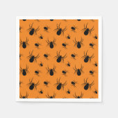 Spinnen Halloween Muster Schwarz und Orange Serviette (Vorderseite)