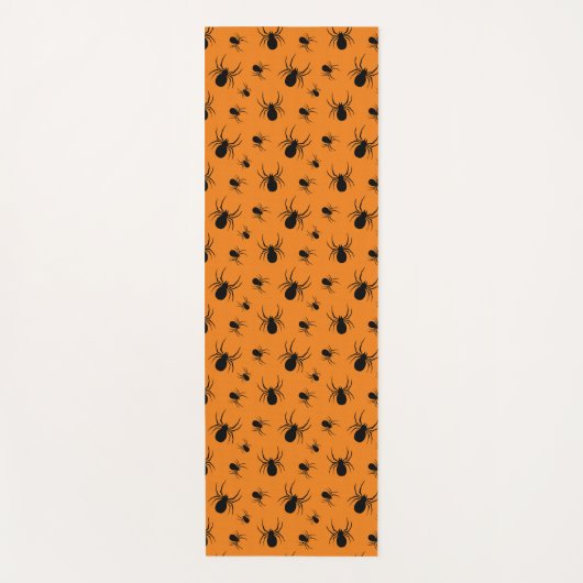 Spinnen Halloween Muster Schwarz und Orange Yogamatte (Vorderseite)