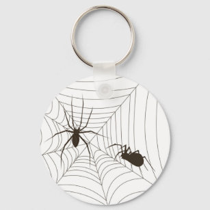 Spinnen im Netz Schlüsselanhänger