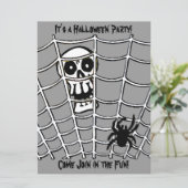 Spinnen im Web mit Schädel Einladung (Stehend Vorderseite)