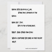 Spinnen im Web mit Schädel Einladung (Rückseite)