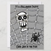 Spinnen im Web mit Schädel Einladung (Vorderseite)