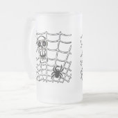 Spinnen im Web mit Schädel Mattglas Bierglas (Vorderseite Links)