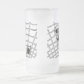 Spinnen im Web mit Schädel Mattglas Bierglas (Mittel)