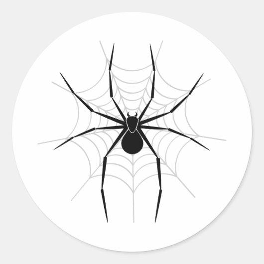 Spinnen im Web Runder Aufkleber (Vorderseite)