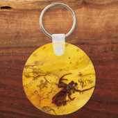 Spinnen in balsigem, gelbem Stein Schlüsselanhänger (Vorderseite)