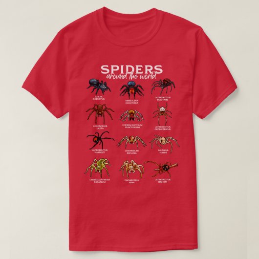 Spinnen in der Welt T-Shirt (Design vorne)