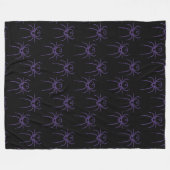 Spinnen in Lila und schwarz Fleecedecke (Vorderseite (Horizontal))