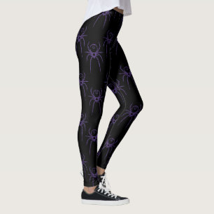 Spinnen in Lila und schwarz Leggings
