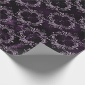 Spinnen in Verzierten Rahmen auf Lila Geschenkpapier (Ecke)