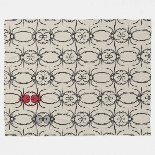 Spinnen - Knochen weiß und schwarz Fleecedecke (Vorderseite (Horizontal))