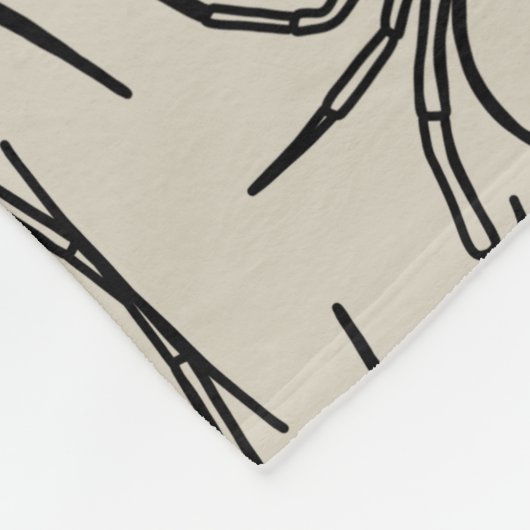 Spinnen - Knochen weiß und schwarz Fleecedecke (Ecke)