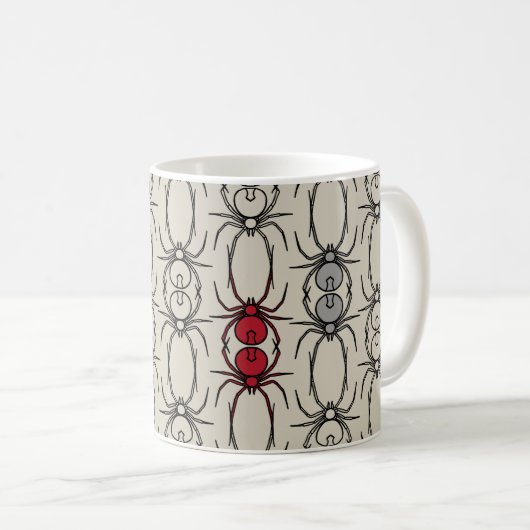 Spinnen - Knochen weiß und schwarz Kaffeetasse (VorderseiteRechts)
