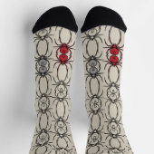 Spinnen - Knochen weiß und schwarz Socken (Oben)