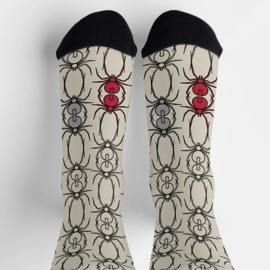 Spinnen - Knochen weiß und schwarz Socken (Oben)