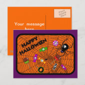 Spinnen mit Bonbons Postkarte (Vorne/Hinten)