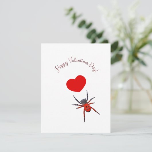 Spinnen mit Herz Feiertagskarte (Stehend Vorderseite)
