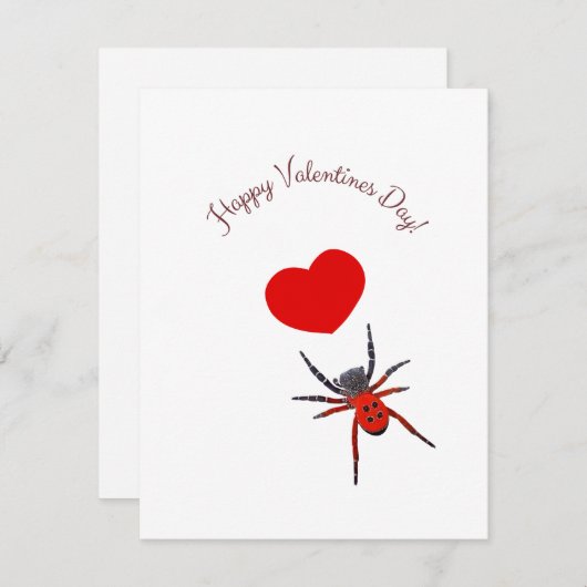 Spinnen mit Herz Feiertagskarte (Vorne/Hinten)