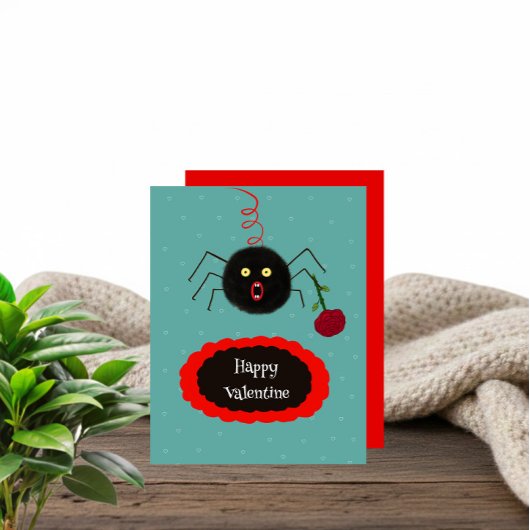 Spinnen mit Rose Feiertagskarte