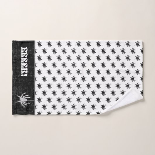 Spinnen-Muster-Schwarzes/Weiß Halloweens enormes Badhandtuch Set (Handtuch)