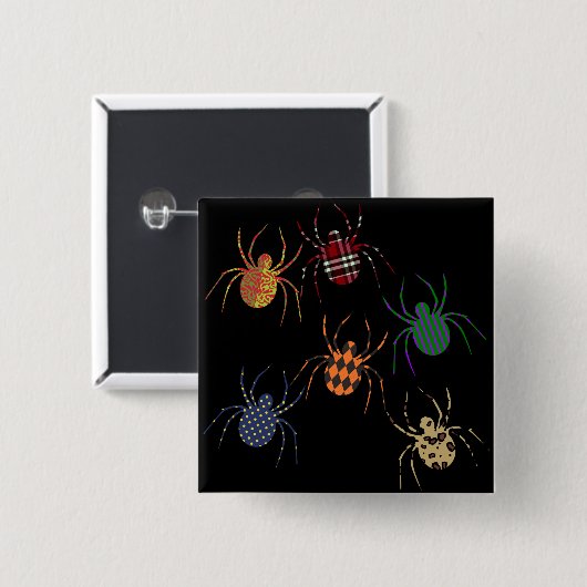 Spinnen-'n-Muster Button (Vorne & Hinten)