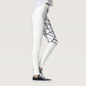 Spinnen-Netz-Leggings Schwarzweiss für Halloween Leggings (Rechts)