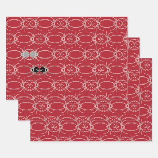 Spinnen - Rot und Knochen weiß Geschenkpapier Set (Set)