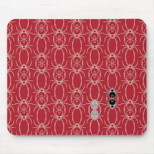 Spinnen - Rot und Knochen weiß Mousepad (Vorne)