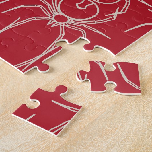 Spinnen - Rot und Knochen weiß Puzzle (Seite)