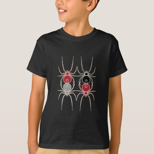 Spinnen - Rot und Knochen weiß T-Shirt (Vorderseite)