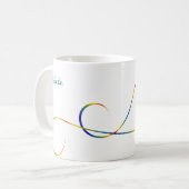 Spinnen Sie eine Faser-Regenbogen-personalisierte Kaffeetasse (Vorderseite Links)