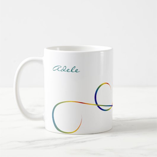 Spinnen Sie eine Faser-Regenbogen-personalisierte Kaffeetasse (Links)